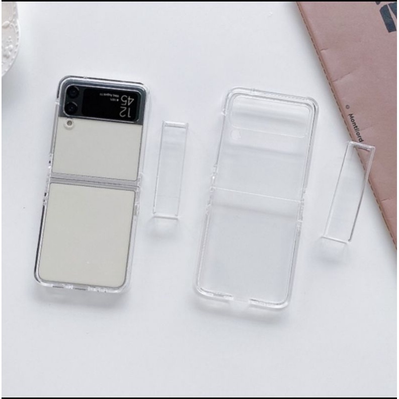 Samsung Z FLIP 3 hard case cover clear dengan pelindung engsel