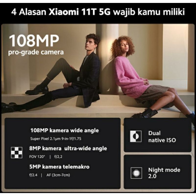 HARAP BACA DESKRIPSI TERLEBIH DAHULU Xiaomi 11T (8GB+256GB) 108MP Triple Kamera Layar 6.67