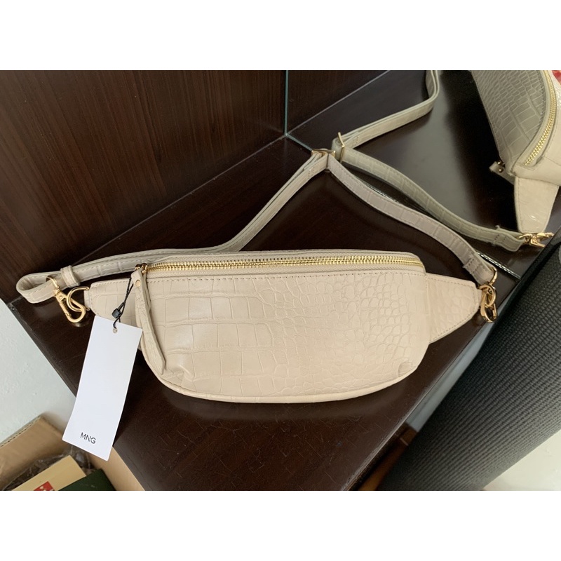 MANGO Croc-Effect Belt Bag