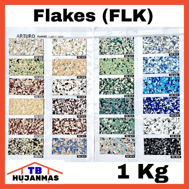 ARTURO Cat Tembok Tekstur 1Kg Tipe FLK Dinding Pilar Beton Texture Flakes Multicolor Tahan Lama Berk