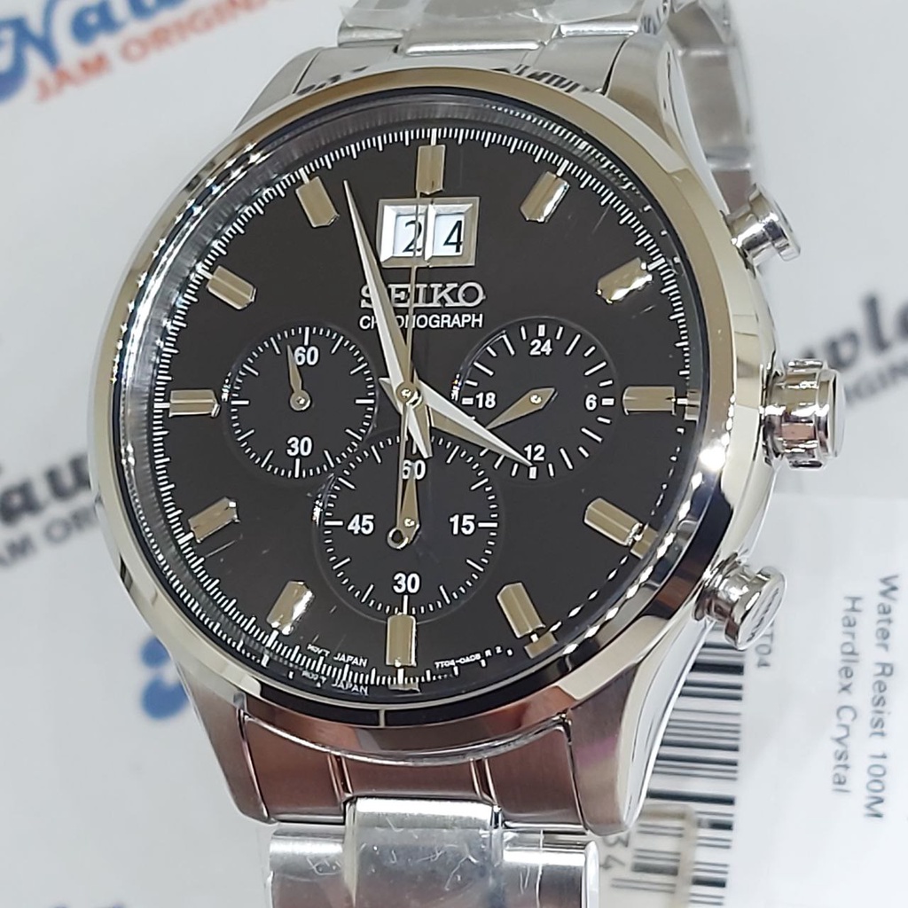 Seiko Quartz SPC083P1 Chronograph Black Dial - Jam Tangan Pria SPC083