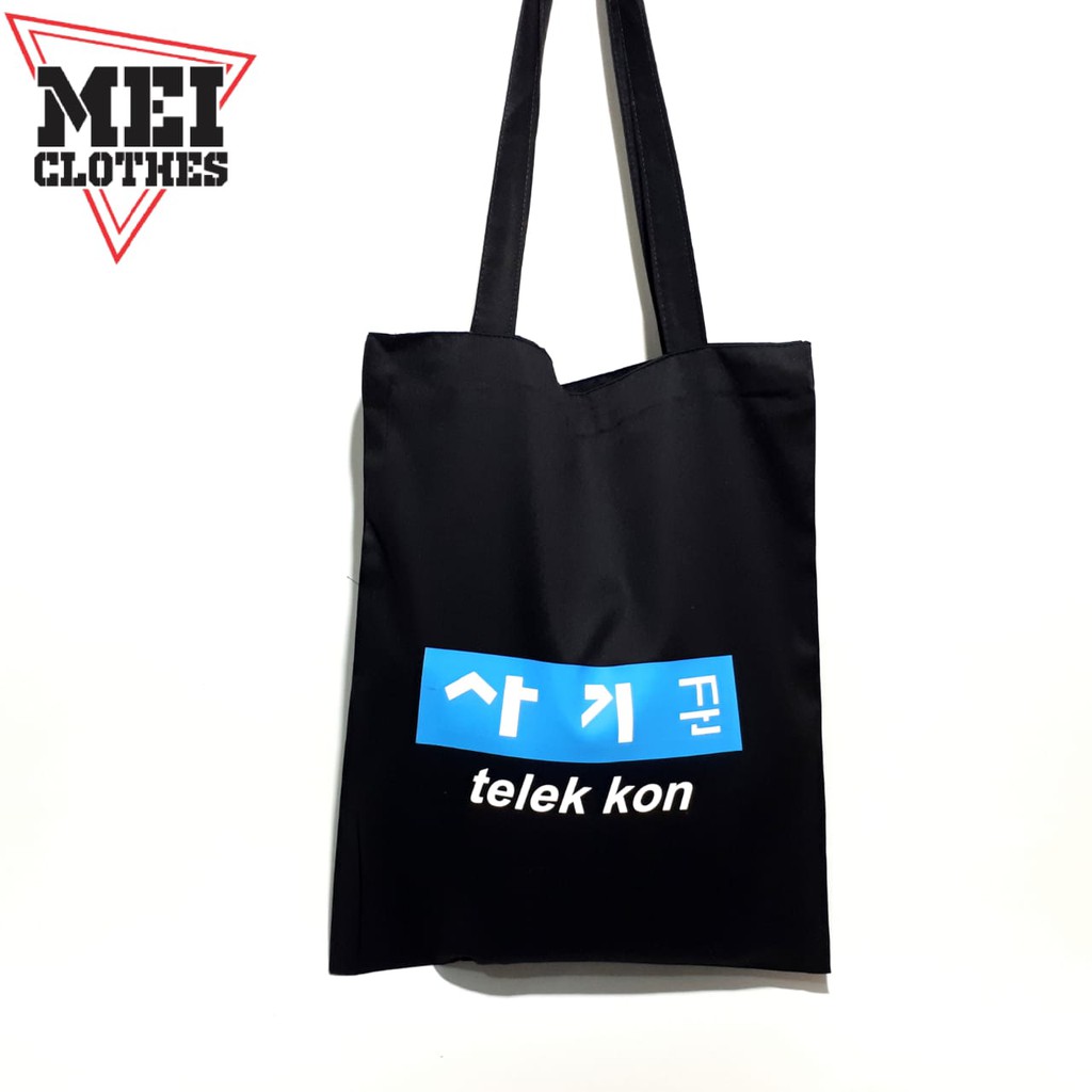 Totebag TELEK KON ll Bahan kanvas ll uk 35x40cm