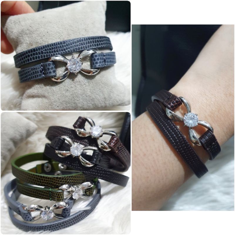 Promo Gelang Kulit Branded Band Model lilit Premium Quality Gelang tangan Kulit Fashion import branded band G774