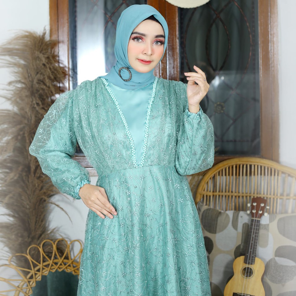 GAUN MUTIARA / GAMIS TULLE PREMIUM / GAMIS PESTA