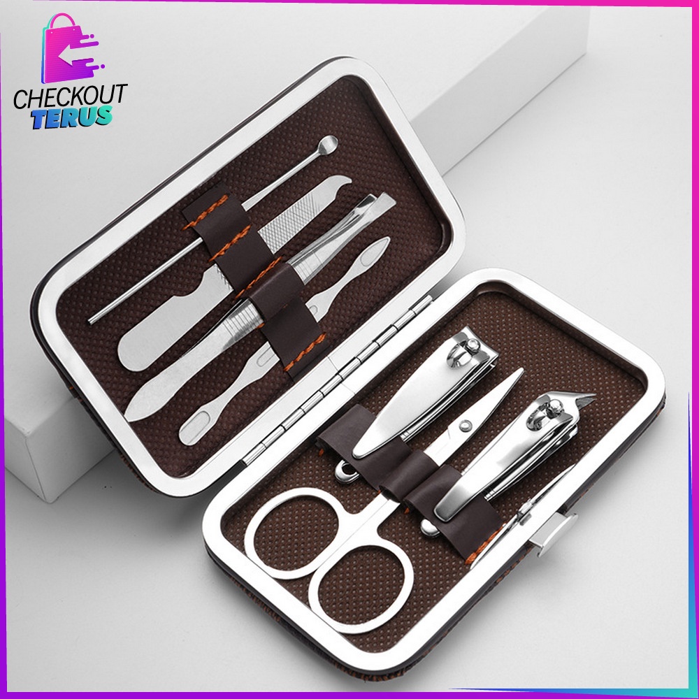 CT K63 Manicure Pedicure Set 7 in 1 Bahan Stainless Stell Dengan Dompet Perawatan Kuku Set Gunting Kuku Portable Nail Art Tools Set