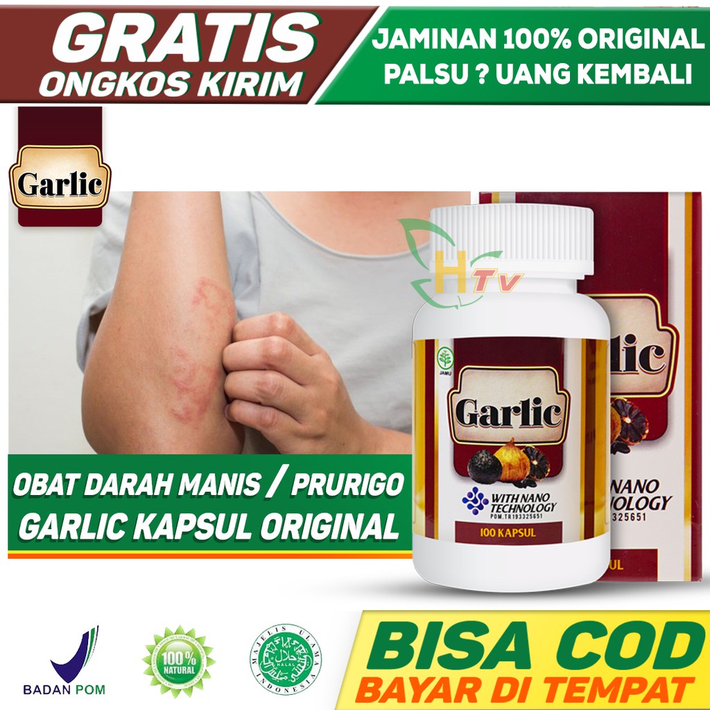 Obat Darah Manis - Prurigo - Amis Daging - Kulit Gatal Gatal - Borok - Korengan - Garlic Herbal Asli