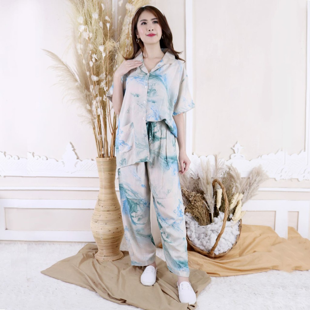 Baju tidur set piyama wanita NISA CP baju tidur real pic