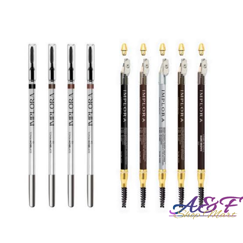 [ORIGINAL] IMPLORA PENSIL ALIS EYE BROW 2 IN 1 SOFT BROW EYE PENCIL IMPLORA BPOM