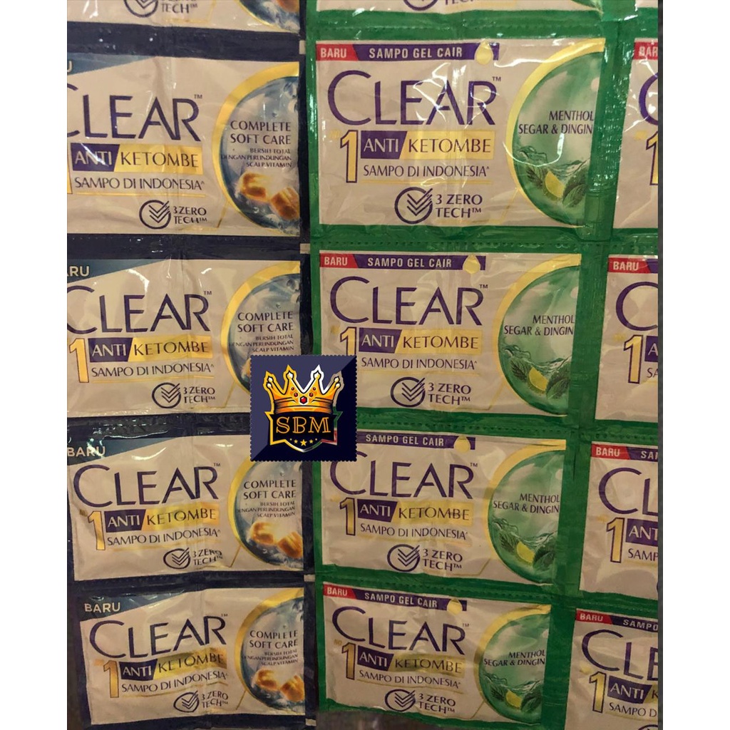 SBM ~ UNILEVER Clear Shampo Shampoo RENCENG | 12 BARIS 24 SACHET ( DOUBLE SACHET )  x 4,5ml