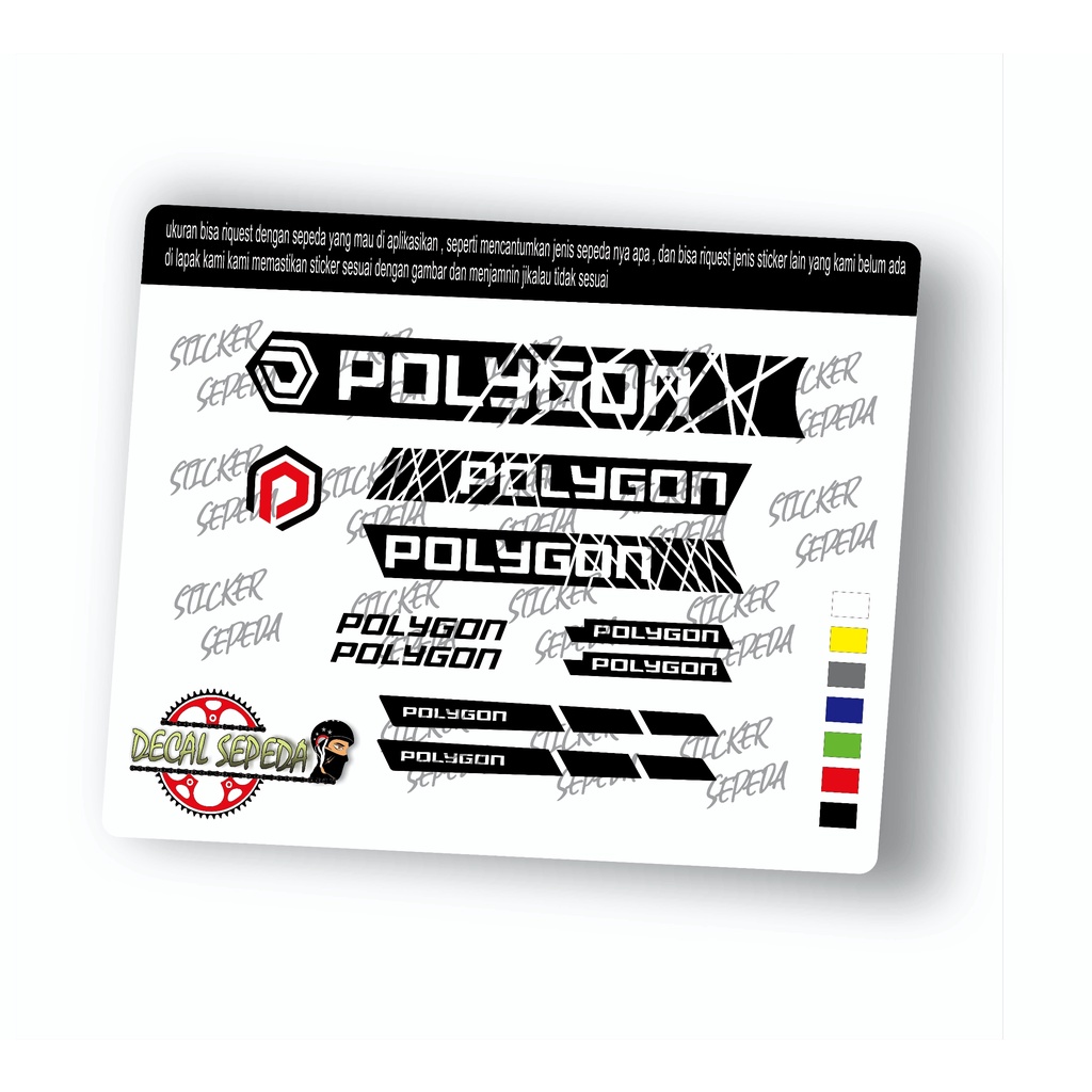 decal sepeda polygon - sticker sepeda polygon full cutting