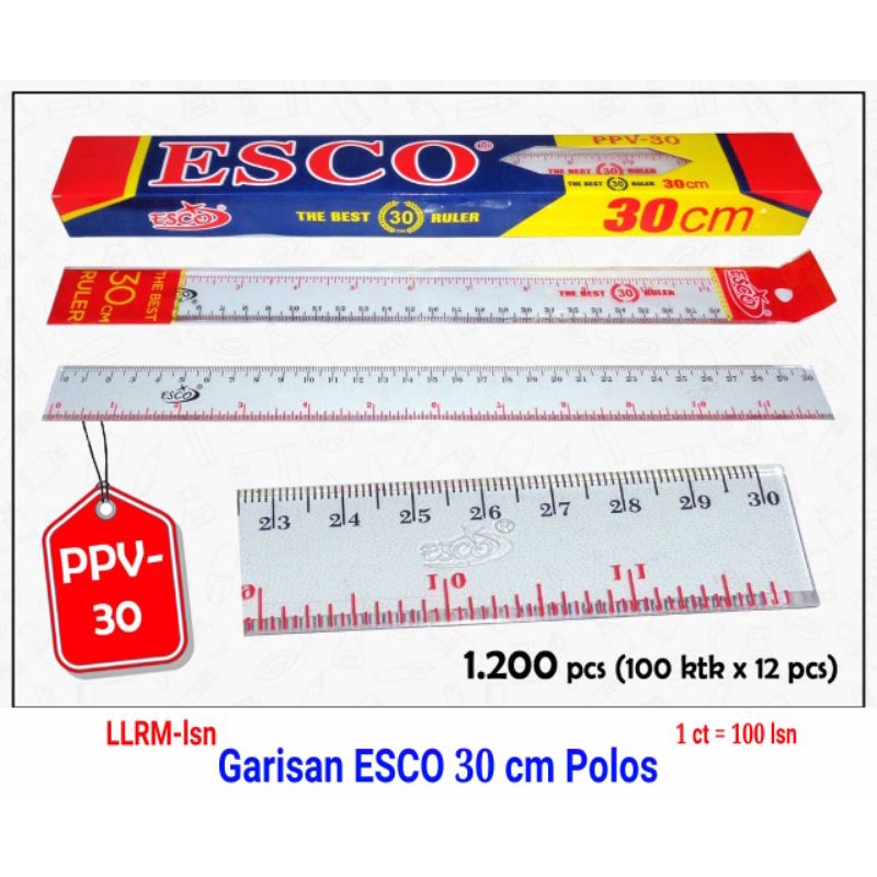 

1pcs penggaris plastik tebal 30cm ESCO