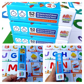 Flashcard Huruf Warna Bentuk Bilingual 2 Bahasa Kartu 