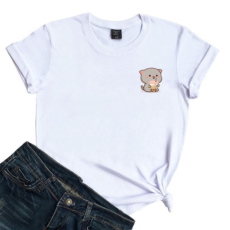 kaos cute cat boba / kaos boba / kaos wanita / KATUN 24S