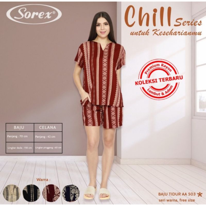 Baju tidur rayon premium  Sorex AA 503 Chill Series baju santai