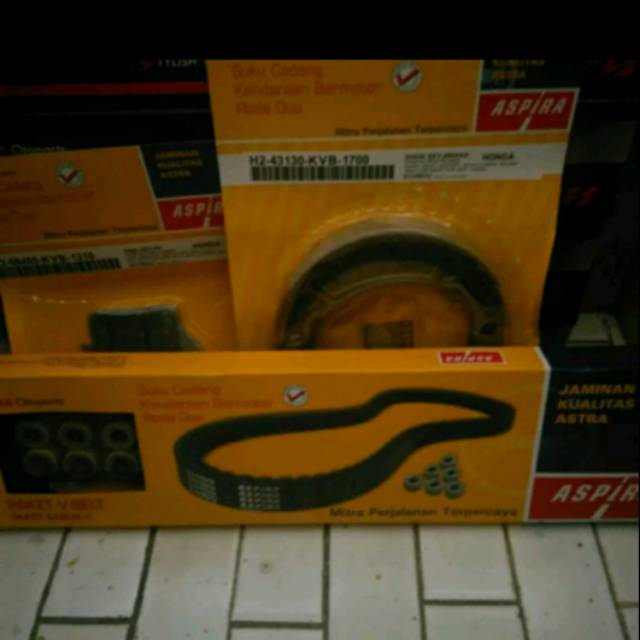 Paket v-belt set roller K44 + kampas rem depan belakang aspira for beat esp/beat pop/ beat street