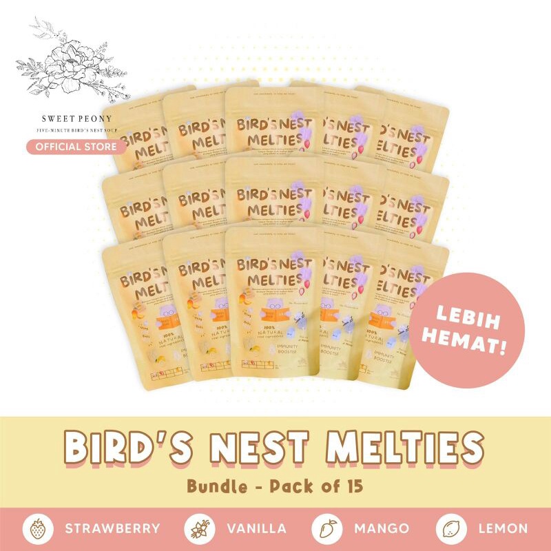 

NatureNest Bird's Nest Melties (snack anak isi sarang burung) Bundle is 15