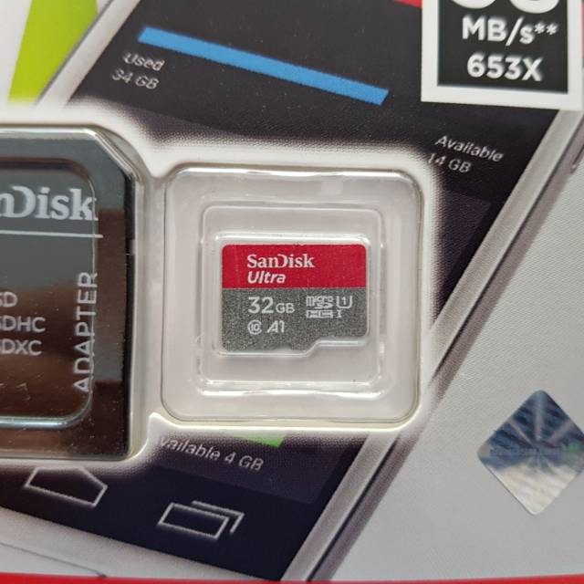 MEMORY MICROSD MICRO SD SANDISK 32GB CLASS 10 ULTRA ORIGINAL RESMI