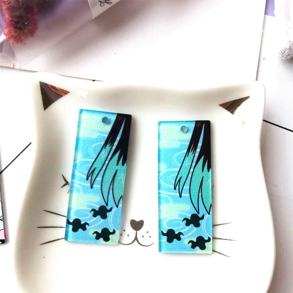 Lily Drop Earrings Perhiasan Fashion Ear Studs Tsuyuri Kanawo Aksesori Cosplay Anime Akrilik