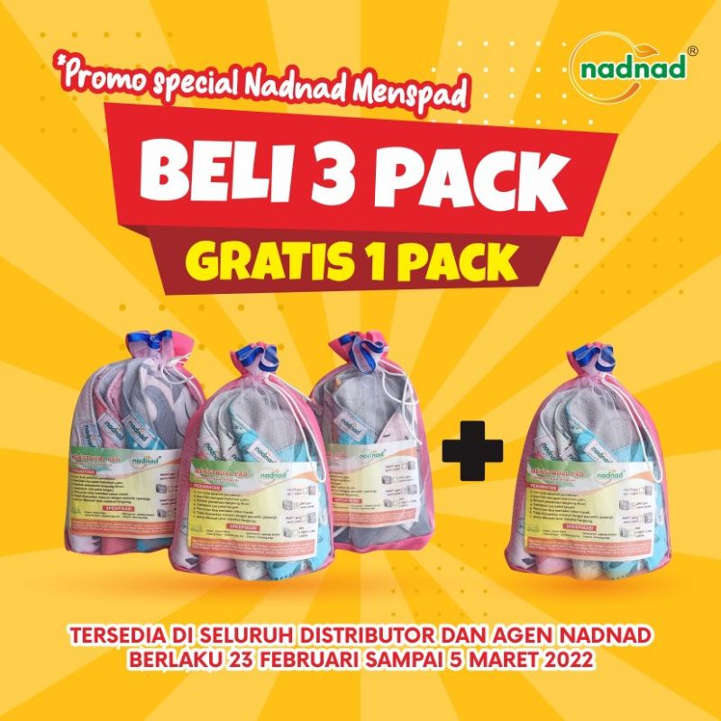 Menspad Nadnad by Sakina 4 paket night day Pantyliner panty malam siang keputihan menstrual pad mens