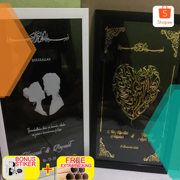 MAHAR NIKAH AKRILIK / HANTARAN NIKAH / SESERAHAN - Akrilik Hitam Keren