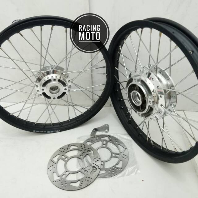 VELG ROSSI SEPAKET MOTOR NINJA RR.R RING17X140-160 CAKRAN PLUS STEL VELG LENGKAP WARNA BISA REQUEST