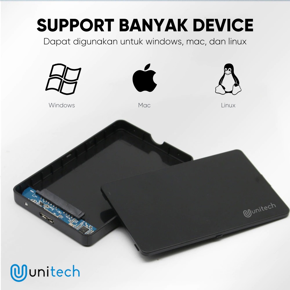 Unitech Casing External Harddisk HDD Enclosure 2.5 inch Sata USB 3.0 - Colourfull