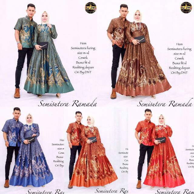 Baju Batik Couple SemiSutra Ramada / Batik Sarimbit (geser gambar untuk melihat yang lain)