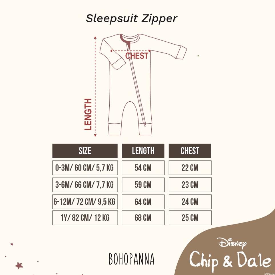 Baju Tidur Bayi Sleepsuit Jumper Piyama Anak Bohopanna Zipper 0m -2 TAHUN