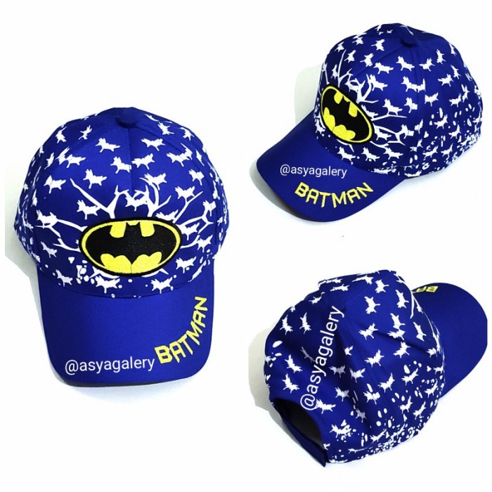 Gilaa Topi Anak Batman Full Print/Topi Karakter Batman Anak Murah Hemat
