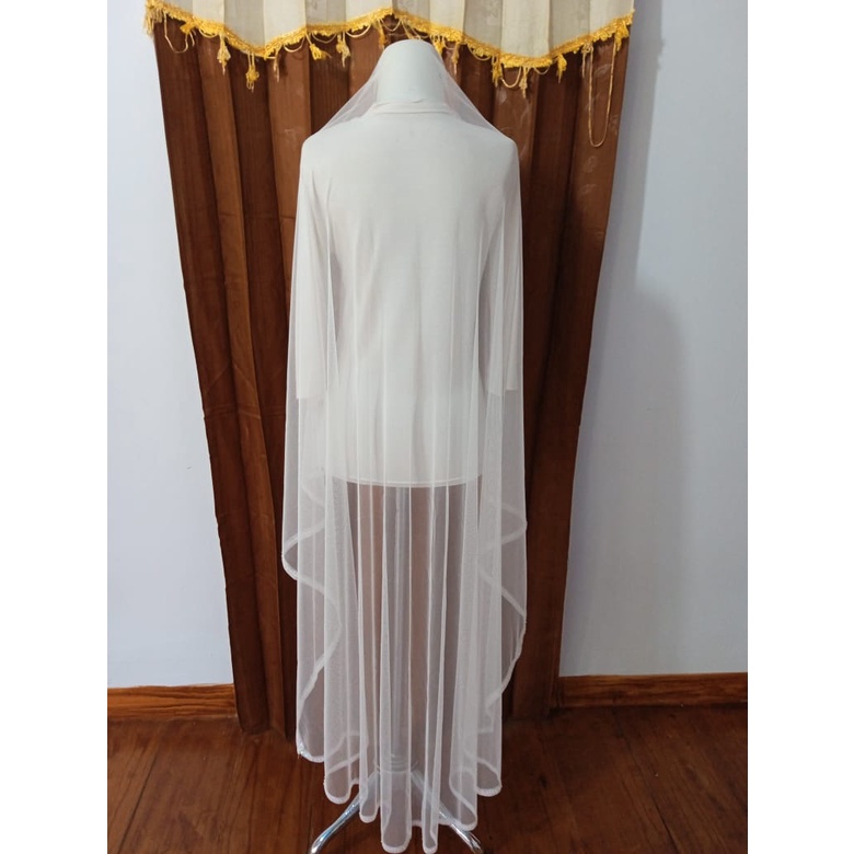 Slayer veil pengantin/kerudung pengantin/hijab pengantin elegan/Veil pengantin/jilbab pengantin PUTIH TULANG