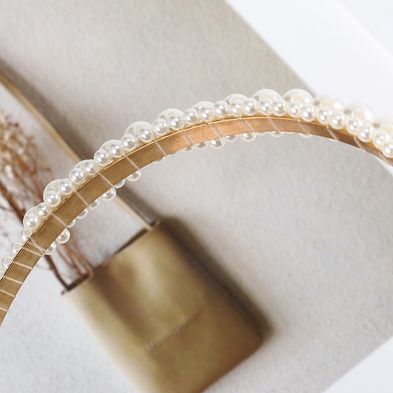 Korean Ins Pearl Beaded Headband Fashion Wild Hairband for Women Wedding Hair Accessories