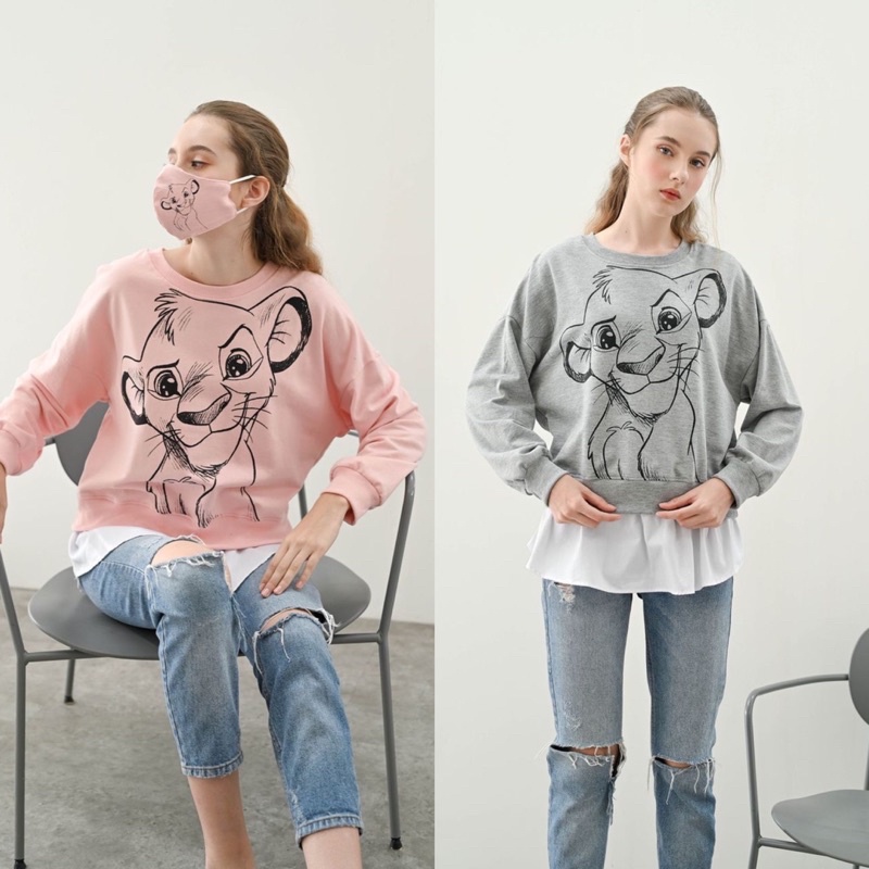 [BISA COD] Closetlovers disney Lion king oversized layer sweater FREE MASKER