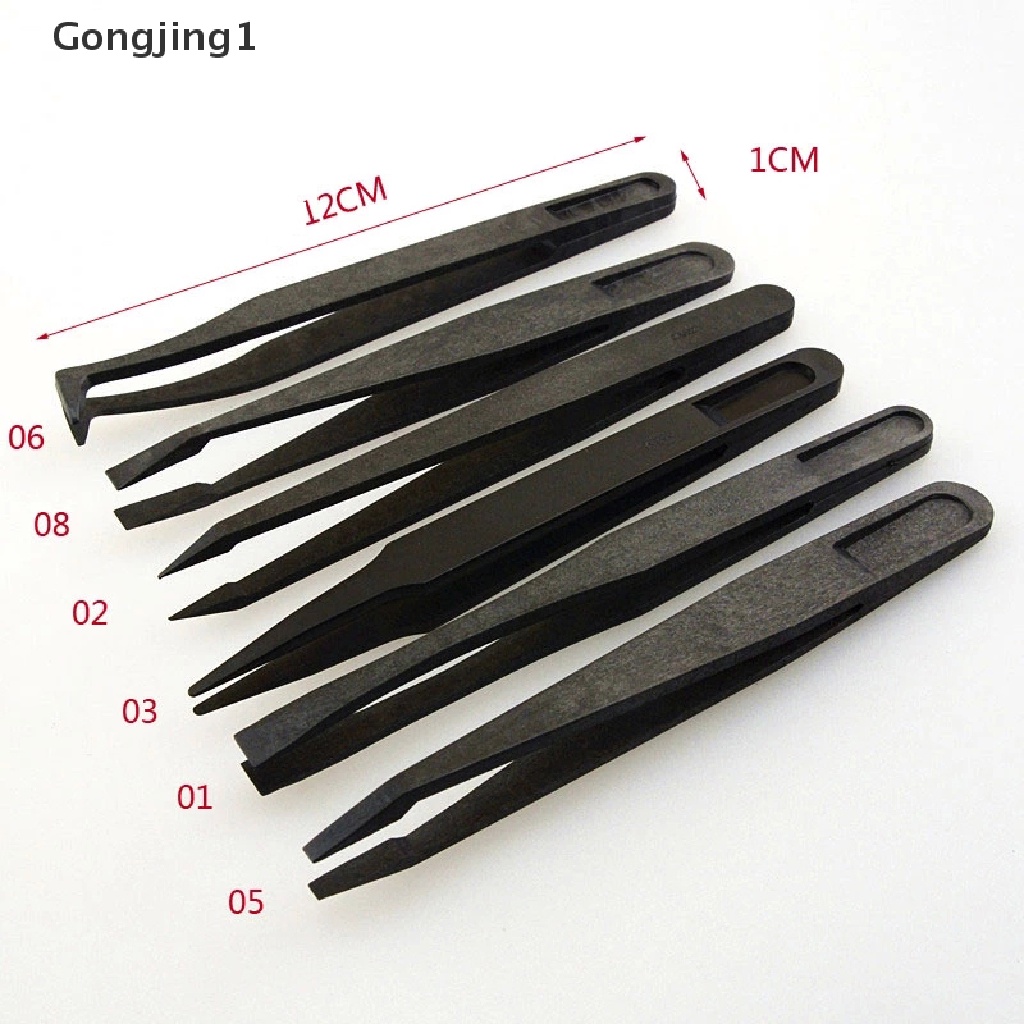Gongjing1 Tipe Pinset Plastik PPS + Fiber composite Warna Hitam Ukuran 12x1.1x1.4cm / 4.7cm