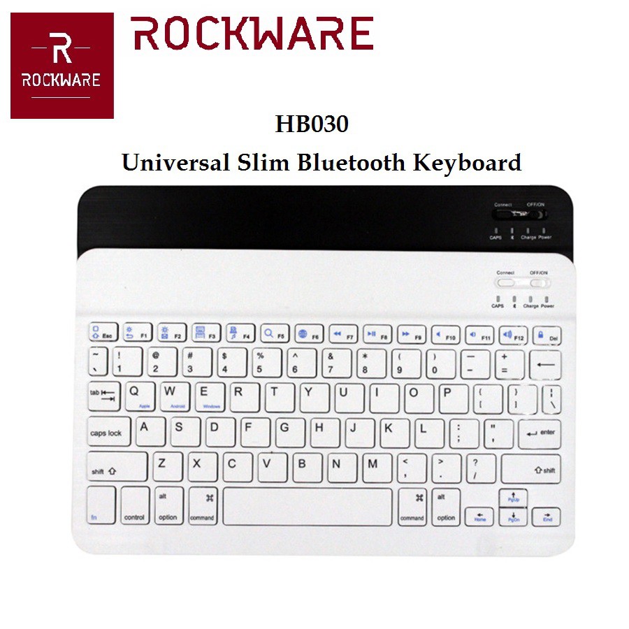 AKN88 - ROCKWARE HB030 - Keyboard Bluetooth Portable Slim 10 inch