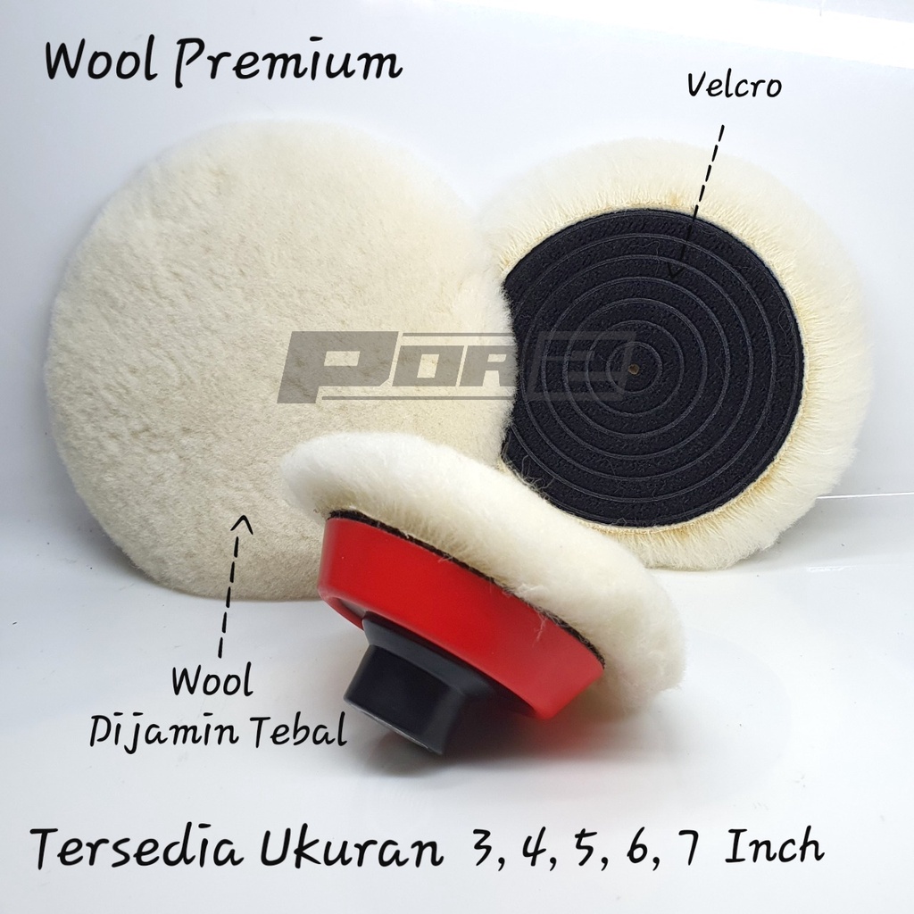 Wool Pad Premium Velcro / Wool Finishing Polish Kualitas Premium / Busa Wol Poles Mobil Uk 1 - 7 Inc