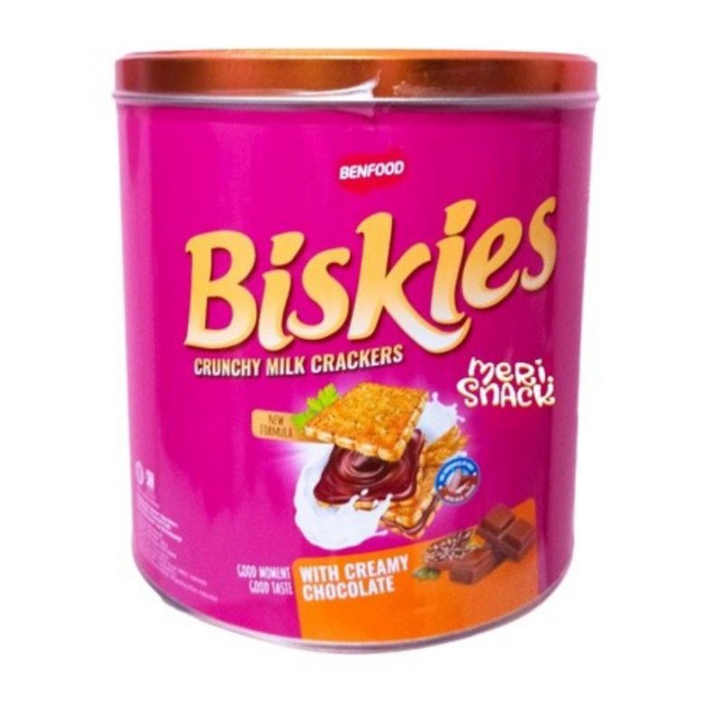 BISKIES KALENG CRUNCHIE MILK CHOCOLATE CRACKERS 224gr