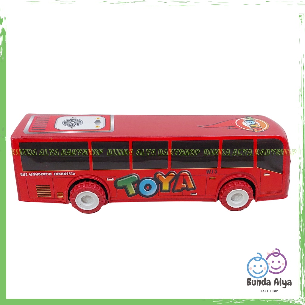 Mainan Anak Kartun Bus Pull Back - Mainan Edukasi Bus Warna Warni Keren - Bus Mainan Anak Laki