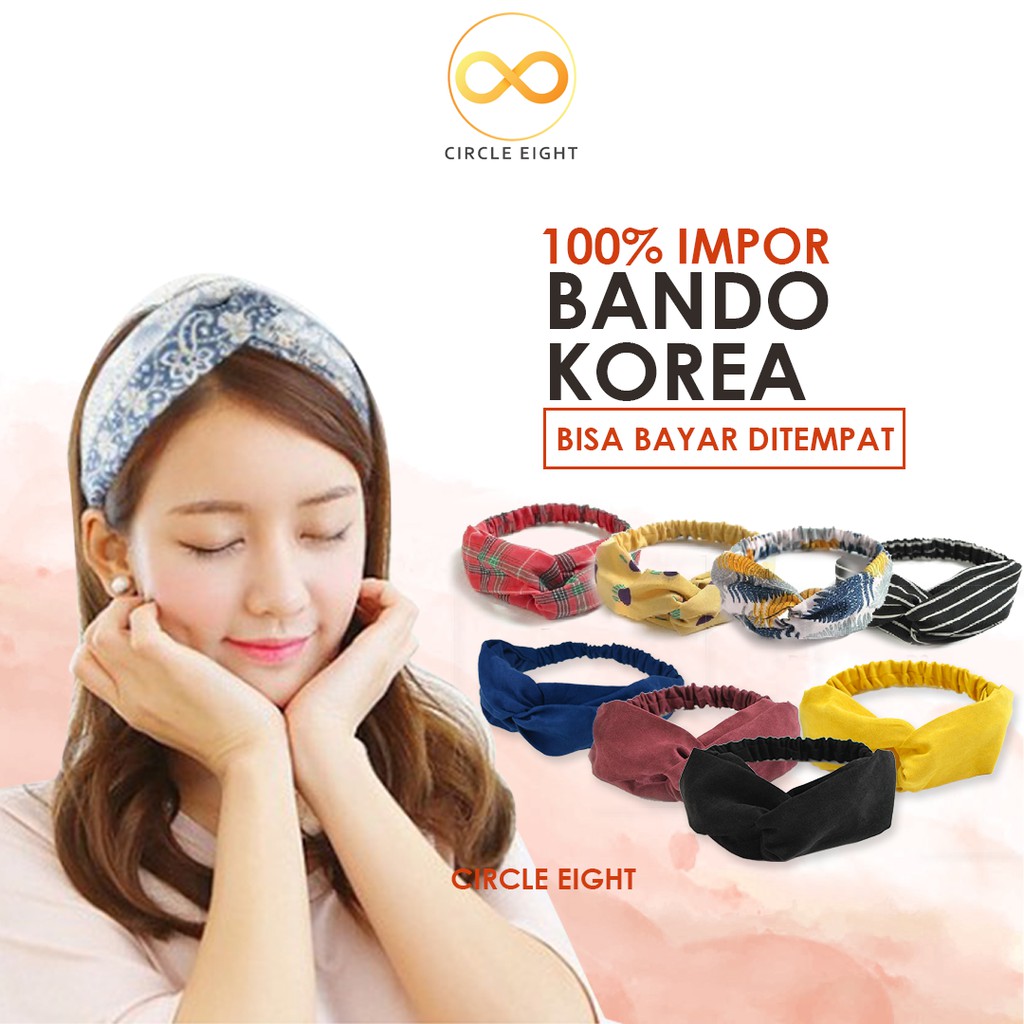 HAT KOREA Bando Bandana Kain Motif Ala Korea Impor 100 HAT KOREA Bando Bandana Kain Motif Ala Korea Impor 100