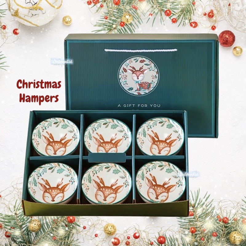 Mangkuk Hampers Natal 2021 hadiah christmas bowl gift mangkok piring pasangan keluarga couple ide ch