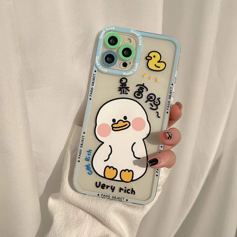 Soft Case Silikon TPU Motif Bebek Untuk IPhone 12 13 SE2020 6 6S 7 8 Plus X XS XR 11 Pro Max