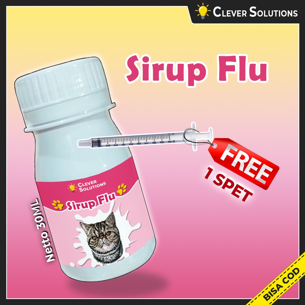 Sirup Flu Kucing 30ML Racikan Obat Flu Kucing Ampuh (free spet) by Clever Solutions