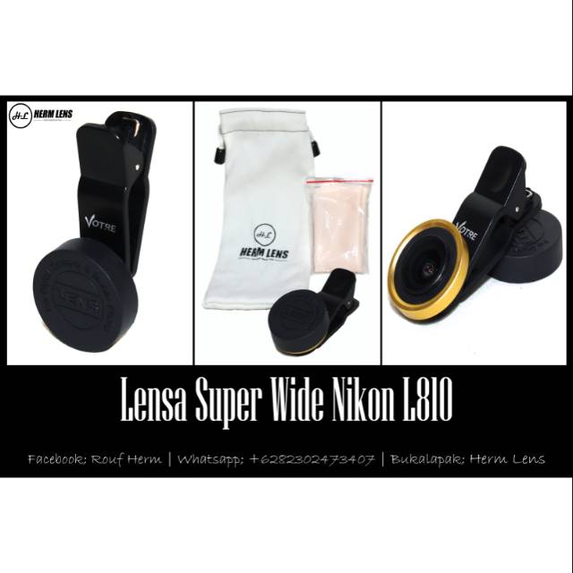 Lensa super wide Nikon l810 herm lens