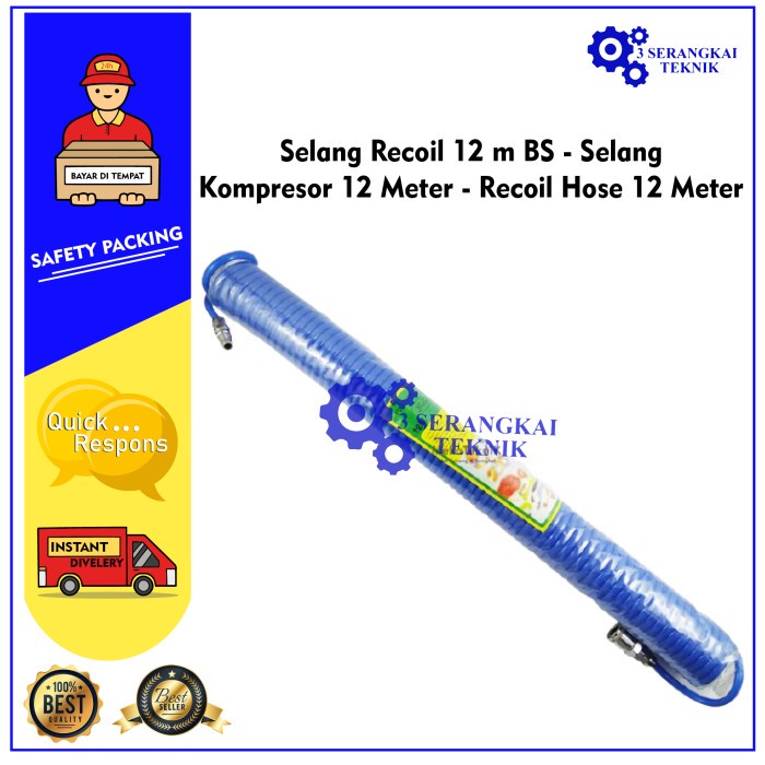 Selang Recoil12 m BS - Selang Kompresor 12 Meter - Recoil Hose 12Meter