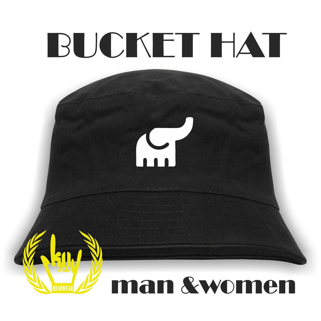 BUCKET HAT Mountain Premium / Topi Buket Gaul Topi Hitam Premium Hits
