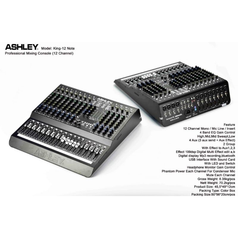 Mixer Ashley 12 Channel King12 Note Baru Supports PC