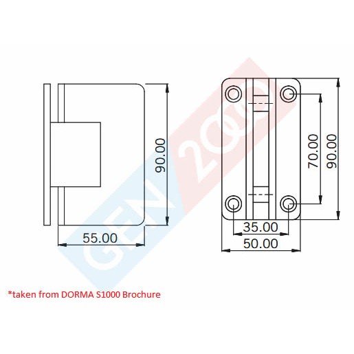 Shower Hinge Dorma S1000 160 Glass To Wall Engsel Pintu Kaca Shower Dorma Gw Shopee Indonesia