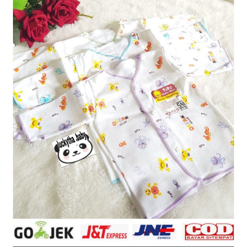 6pcs_baju bayi panjang full print size 0-3 bulan / baju panjang Tara /perlengkapan bayi