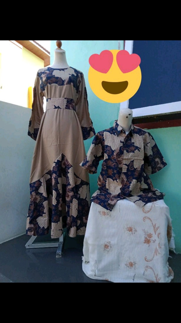 Batik Solehah Baju Gamis Pasangan Couple Muslim Cp Carita