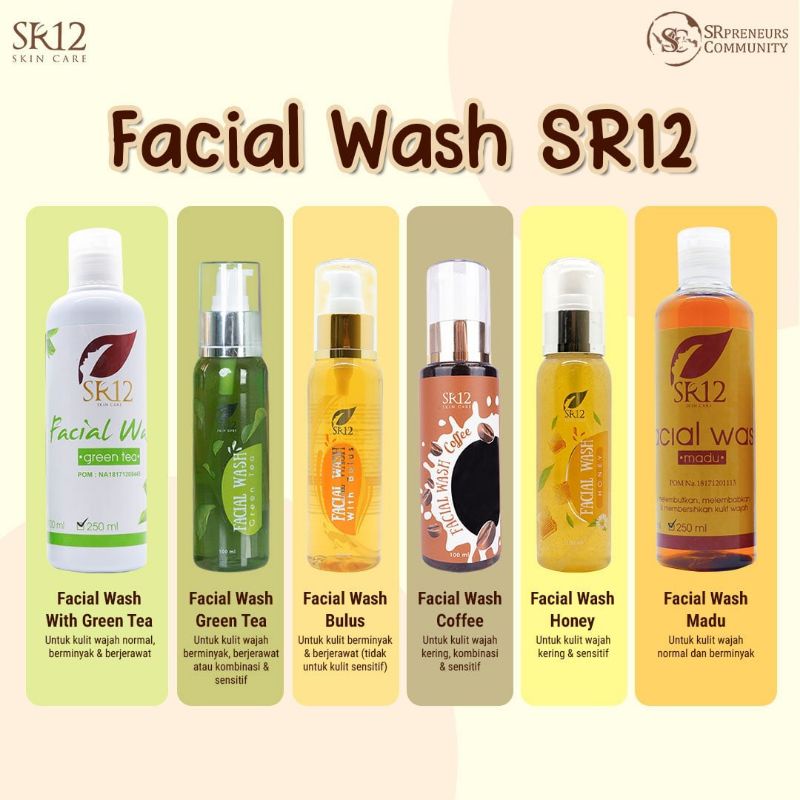 facial wash herbal / facial wash sr12/ sabun wajah cair  / sabun herbal