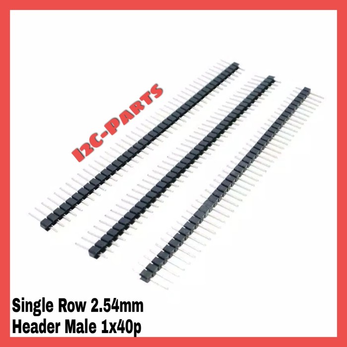 Male Pin Header male Single Black 2.54mm Hitam 1x40 40p 40 tulang ikan